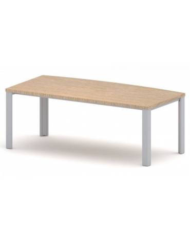 Scrivania direzionale sagomata con gambe in metallo verniciato - Colori a scelta - cm  205x100x75h