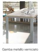 Scrivania direzionale dritta con gambe in metallo e servente - Colori a scelta - cm 209x200x75h