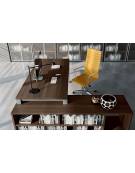 Scrivania direzionale dritta con gambe in metallo e servente - Colori a scelta - cm 209x200x75h