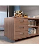 Scrivania direzionale dritta con gambe in metallo e servente con cassettiera - Colori a scelta - cm 229x200x75h