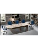 Tavolo riunione direzionale sagomato - Colori a scelta - cm 360x110x75h