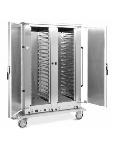 Armadio portateglie coibentato riscaldato- portata 12x2 - 1/1 GN cm  131x73x191h