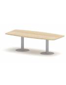 Tavolo riunione direzionale sagomato, basamento a calice - Colori a scelta - cm 240x110x75h