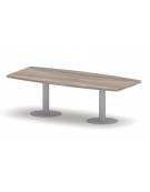 Tavolo riunione direzionale sagomato, basamento a calice - Colori a scelta - cm 240x110x75h