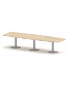 Tavolo riunione direzionale sagomato, basamento a calice - Colori a scelta - cm 360x110x75h