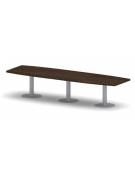 Tavolo riunione direzionale sagomato, basamento a calice - Colori a scelta - cm 360x110x75h