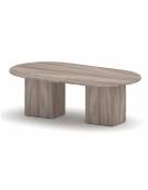 Tavolo riunione direzionale ovale sagomato, basamenti con anta - Colori a scelta - cm 200x90x75h