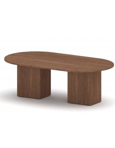 Tavolo riunione direzionale ovale sagomato, basamenti con anta - Colori a scelta - cm 220x90x75h