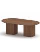 Tavolo riunione direzionale ovale sagomato, basamenti con anta - Colori a scelta - cm 220x100x75h