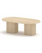 Tavolo riunione direzionale ovale sagomato, basamenti con anta - Colori a scelta - cm 200x110x75h