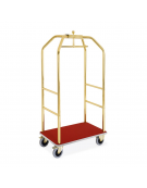 Carrello porta abiti e porta bagagli - colore moquette rossa - ottonato cm 99x59x189h