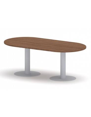 Tavolo riunione direzionale ovale sagomato, basamento a calice - Colori a scelta - cm 200x90x75h