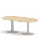 Tavolo riunione direzionale ovale sagomato, basamento a calice - Colori a scelta - cm 200x90x75h