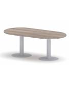 Tavolo riunione direzionale ovale sagomato, basamento a calice - Colori a scelta - cm 200x90x75h