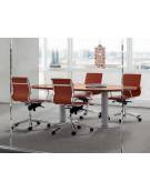 Tavolo riunione direzionale ovale sagomato, basamento a calice - Colori a scelta - cm 220x90x75h