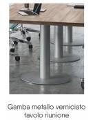 Tavolo riunione direzionale ovale sagomato, basamento a calice - Colori a scelta - cm 220x90x75h