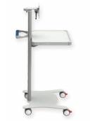Carrello ospedaliero multifunzione - 1 maniglia, 1 ripiano e supporto per monitor - cm 47x42x79h