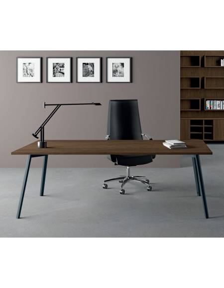 Scrivania direzionale piano melaminico spessore mm 18 e struttura metallica - Colori a scelta - cm 200x90x72,5h