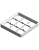 RIALZO CHIUSO CON GRIGLIA 9 SCOMPARTI - COLORE GRIGIO - Altezza mm 50 - Dimensione comparto mm 150x150x48h