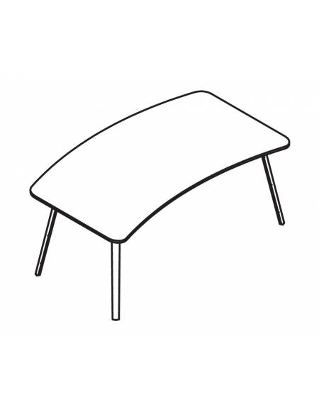 Scrivania direzionale sagomata, piano melaminico spessore mm 18 e struttura metallica - Colori a scelta - cm 180x110x72,5h