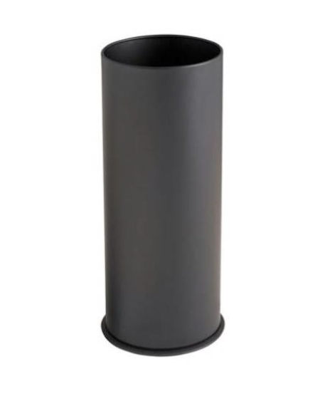 Portaombrelli in metallo verniciato colore Nero - Capacità Lt 27 - Base in polipropilene - cm Ø 25,5x60h