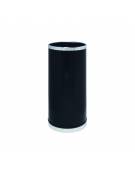Portaombrelli tondo realizzato in metallo laccato nero, rifinito inox -  cm Ø25x50h  - Peso 6 kg