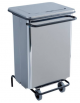 PATTUMIERA IN ACCIAIO INOX AISI 430 - CAPACITA' LT 70 - CONTENITORE MOBILE A PEDALE - mm 480x420x755h