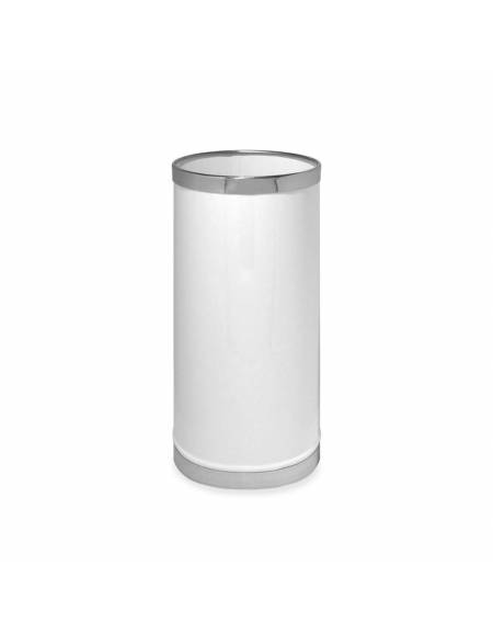 Portaombrelli tondo realizzato in metallo laccato bianco, rifinito inox -  cm Ø25x50h - Peso 6 kg