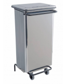 PATTUMIERA IN ACCIAIO INOX AISI 430 - CAPACITA' LT 110 - CONTENITORE MOBILE A PEDALE - mm 480x420x965h