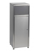CONTENITORE RIFIUTI IN ACCIAIO INOX AISI 430 CON SPORTELLO BASCULANTE - mm 400x320x1075h