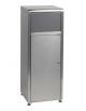 CONTENITORE RIFIUTI IN ACCIAIO INOX AISI 430 CON SPORTELLO BASCULANTE - mm 400x320x1075h