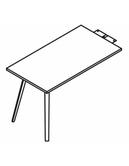 Allungo laterale per scrivania, piano melaminico spessore mm 18 e struttura metallica - Colori a scelta - cm 100x65x72,5h