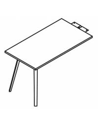 Allungo laterale per scrivania, piano melaminico spessore mm 18 e struttura metallica - Colori a scelta - cm 100x65x72,5h