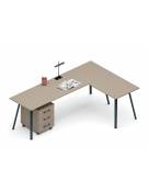 Allungo laterale per scrivania, piano melaminico spessore mm 18 e struttura metallica - Colori a scelta - cm 80x65x72,5h