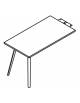 Allungo laterale per scrivania, piano melaminico spessore mm 18 e struttura metallica - Colori a scelta - cm 120x65x72,5h