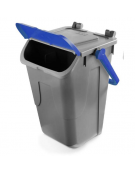 PORTARIFIUTI LT 35 PER DIFFERENZIATA IN POLIPROPILENE COLORE GRIGIO/BLU - mm 365x370x520h