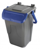 PORTARIFIUTI LT 35 PER DIFFERENZIATA IN POLIPROPILENE COLORE GRIGIO/BLU - mm 365x370x520h