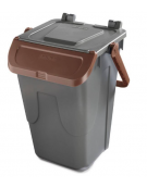 PORTARIFIUTI LT 35 PER DIFFERENZIATA IN POLIPROPILENE COLORE GRIGIO/MARRONE - mm 365x370x520h