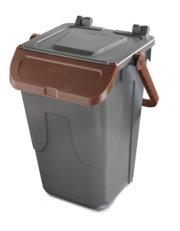 PORTARIFIUTI LT 35 PER DIFFERENZIATA IN POLIPROPILENE COLORE GRIGIO/MARRONE - mm 365x370x520h