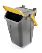 PORTARIFIUTI LT 35 PER DIFFERENZIATA IN POLIPROPILENE COLORE GRIGIO/GIALLO - mm 365x370x520h