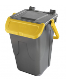 PORTARIFIUTI LT 35 PER DIFFERENZIATA IN POLIPROPILENE COLORE GRIGIO/GIALLO - mm 365x370x520h