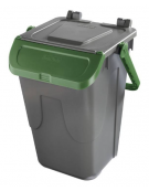PORTARIFIUTI LT 35 PER DIFFERENZIATA IN POLIPROPILENE COLORE GRIGIO/VERDE - mm 365x370x520h