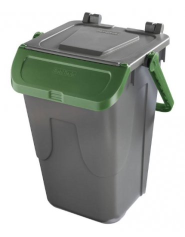 PORTARIFIUTI LT 35 PER DIFFERENZIATA IN POLIPROPILENE COLORE GRIGIO/VERDE - mm 365x370x520h
