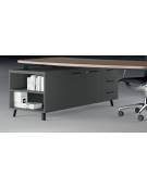 Servente per scrivania direzionale, con contenitore a giorno, ante e cassetti ammortizzati - cm 160x50x60h