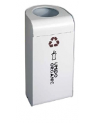 Pattumiere per la Raccolta Differenziata con Struttura in metallo laccato bianco - Umido - Dimensioni cm 30x30x70h