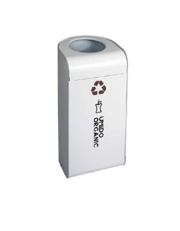Pattumiere per la Raccolta Differenziata con Struttura in metallo laccato bianco - Umido - Dimensioni cm 30x30x70h