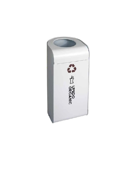 Pattumiere per la Raccolta Differenziata con Struttura in metallo laccato bianco - Umido - Dimensioni cm 30x30x70h