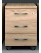 Cassettiera su ruote - top in melaminico, cassetti con chiusura ammortizzata e cassetto porta cancelleria - cm 42x60x59h