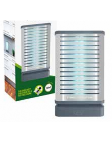 LAMPADA CATTURA INSETTI CON PIASTRA COLLANTE DA TAVOLO - Potenza W11 - Area coperta Mq 30