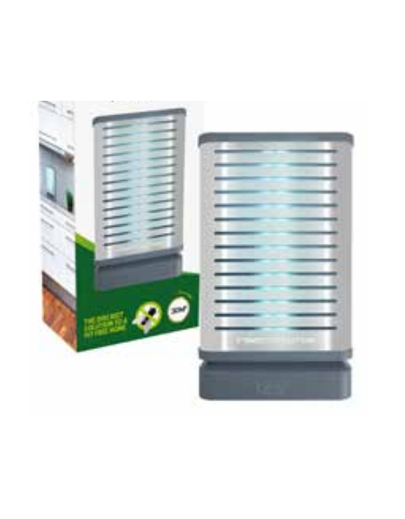 LAMPADA CATTURA INSETTI CON PIASTRA COLLANTE DA TAVOLO - Potenza W11 - Area coperta Mq 30